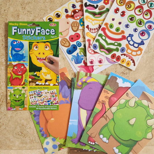 Stickers Funny Faces Dinosaur