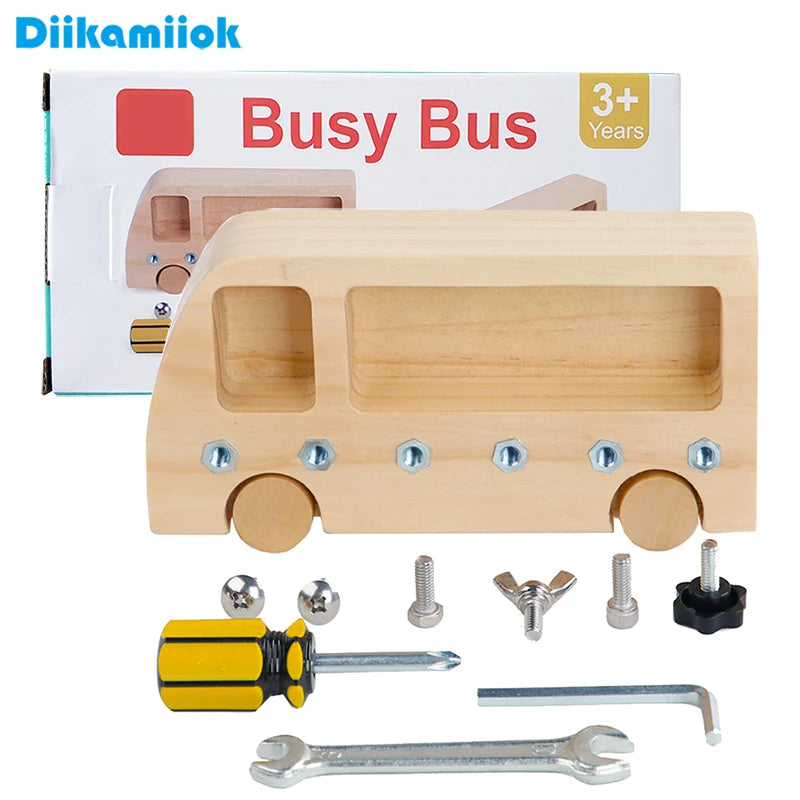 Wooden Busy Bus