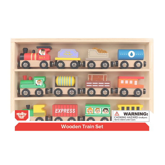 Tooky Toy Wooden Magnetic Train Set