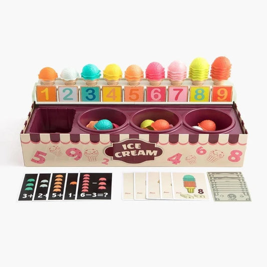TopBright - Ice Cream Colour & Number Sorting Game with Activity