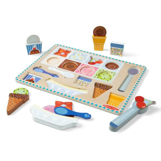 Melissa & Doug Wooden Magnetic Ice Cream Puzzle