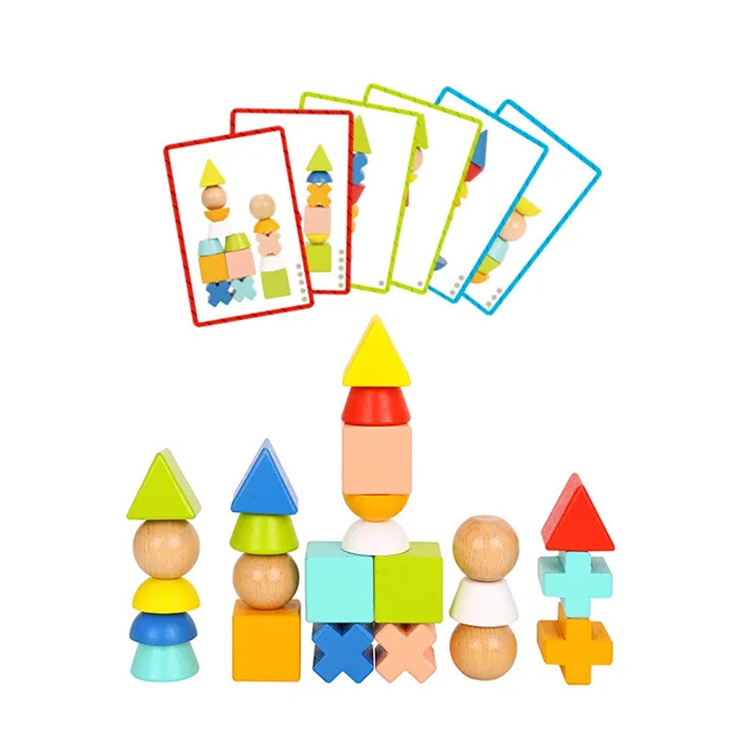 Tooky Toy Wooden Stacking Shapes