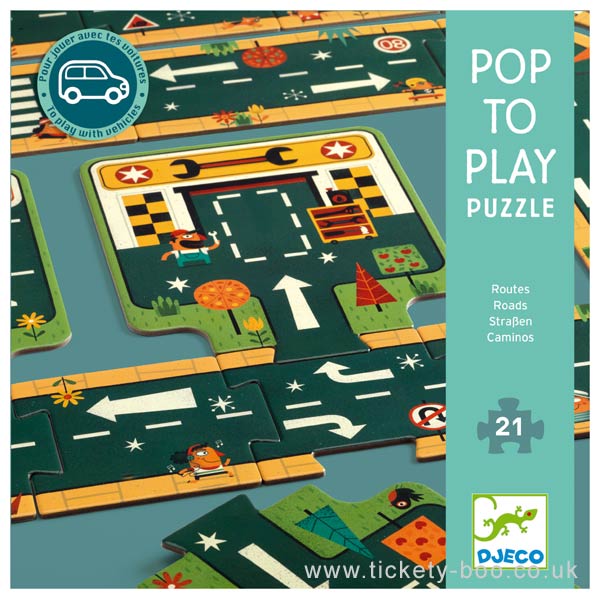 Djeco - Roads Puzzle Pop to Play