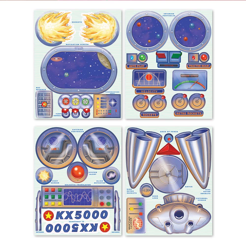 eeBoo Spaceship Pretend Play Stickers