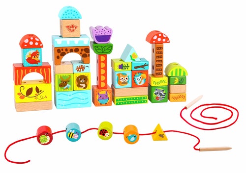 Tooky Toy Wooden Lacing Blocks